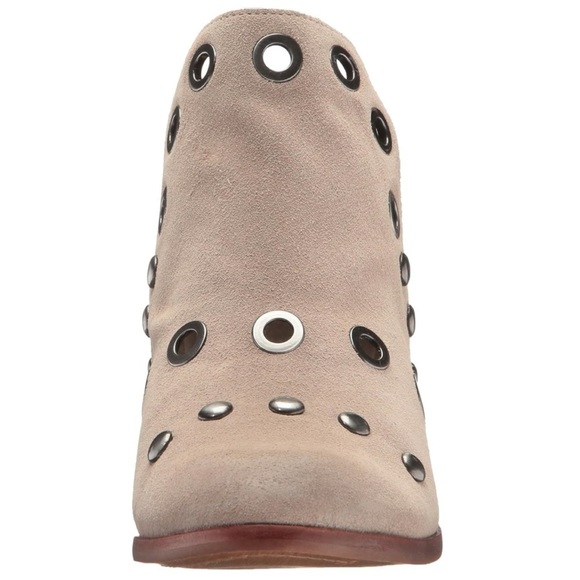 Sam Edelman Pedra Ankle Bootie putty suede grommets edgy boho rockstar 7.5 NWOT - Picture 6 of 11